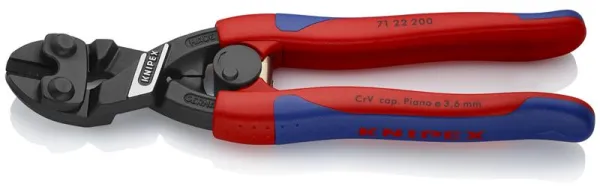 Knipex KNIPEX CoBolt® Kompakter Seitenschneider, schwarz brüniert, mit schmalen Mehrkomponenten-Griffen 200 mm