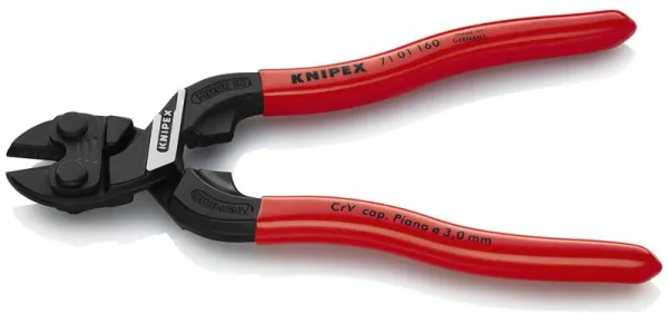 Knipex KNIPEX CoBolt® S Kompakte schwarze atramentierte Schneidezange, kunststoffbeschichtet 160 mm