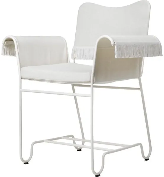 Gubi Tropique Esszimmerstuhl mit Fransen Weiß/Leslie 06