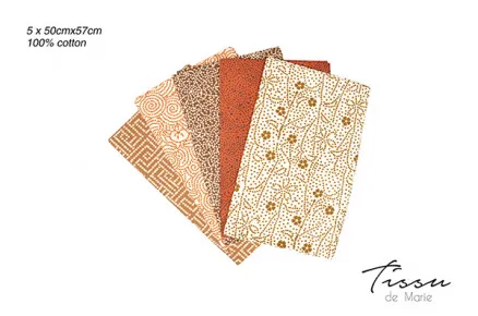 Tissu de Marie Fat Quarter Wüste 50x57cm - 5 Stk.