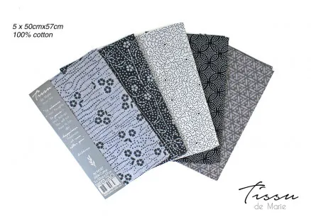 Tissu de Marie Fat Quarter Stoff 50x57cm - 5 Stk.