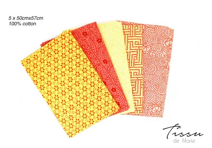 Tissu de Marie Fat Quarter Bernstein 50x57cm - 5 Stk.