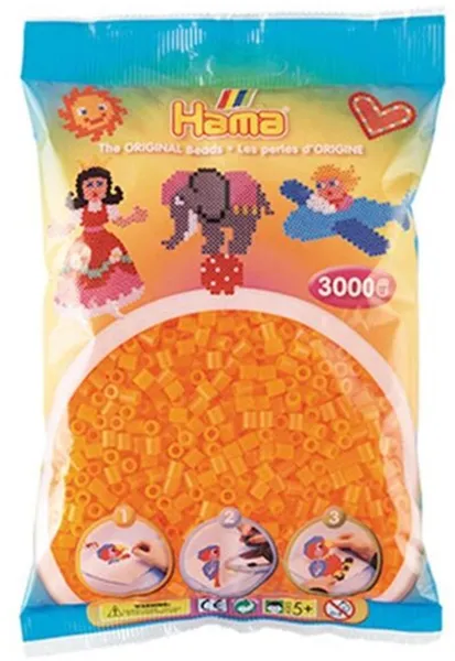 HAMA Midi Perlen 3000 Stk Neon Orange - 0138