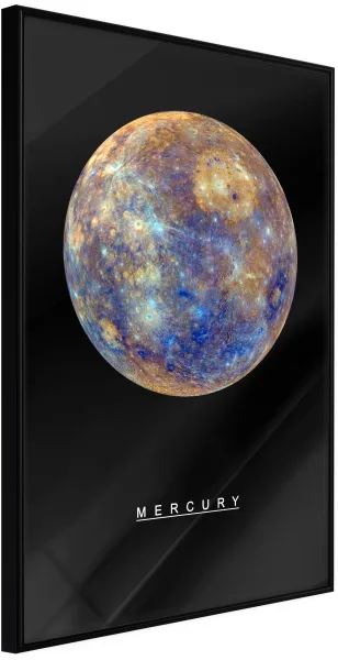 ARTGEIST Poster mit Rahmen - The Solar System: Mercury Gold mit Passepartout 30x45