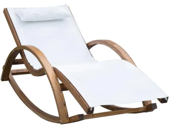 Homeville Lux Sonnenliege aus Lärchenholz mit Schaukel­funktion 150x60x50cm