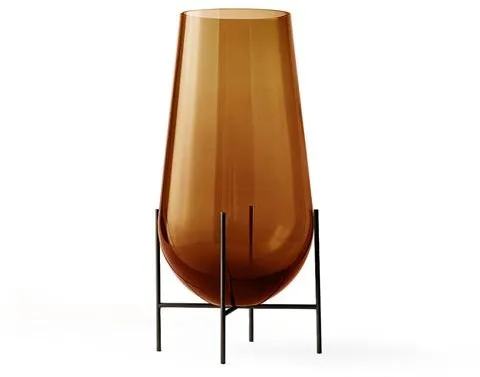 Audo Echasse Vase Klein Bernstein / Bronziertes Messing