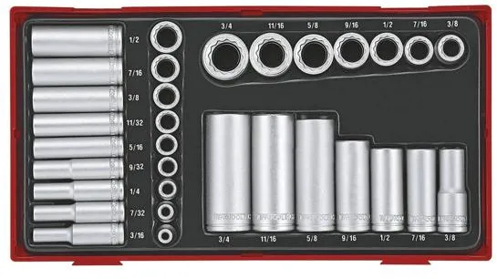 Teng Tools Steckschlüsselsatz 1/4-3/8 Zoll - 32-teilig
