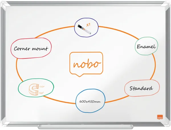 Nobo Premium Plus emaillierte Whiteboard 60x45cm weiß